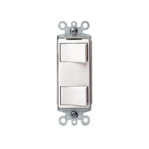 Leviton Light Switch, Decora Dual Rocker Combo Switch, Commercial Grade, Single-Pole - Light Almond