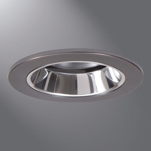 Halo Recessed Lighting Trim, 4" Lensed Shower light Trim, Clear Specular Splay Reflector - Tuscan Bronze