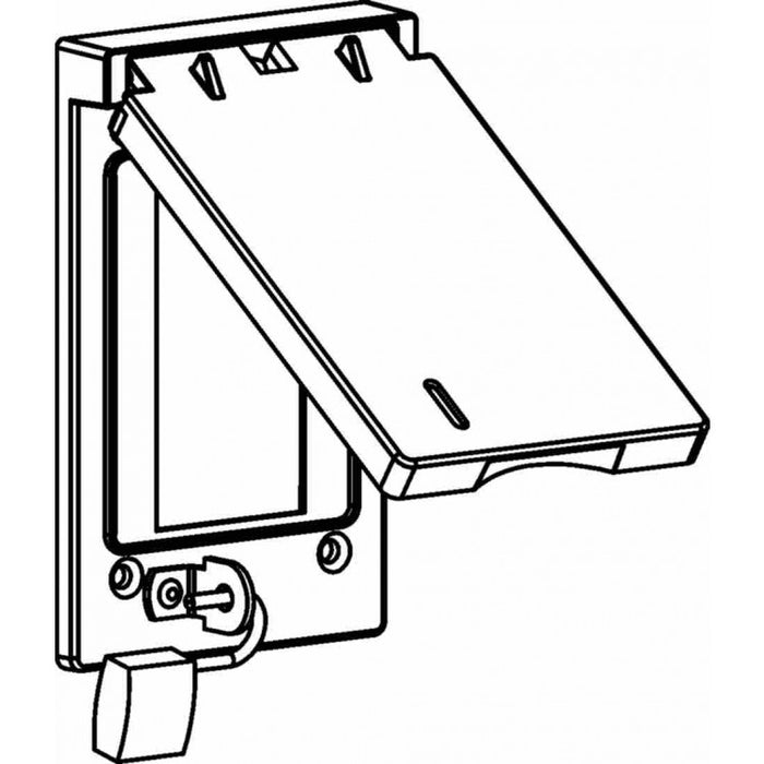 Orbit 1CL-GV Electric Box Cover, Decorator Receptacle Vertical Zinc w/Lock Weatherproof - 1-Gang - Gray