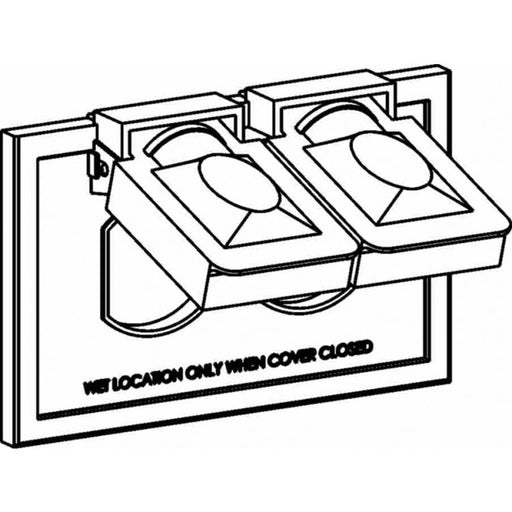 Orbit 1CP-DH Electric Box Cover, Duplex Receptacle Horizontal Plastic Weatherproof - 1-Gang - Gray