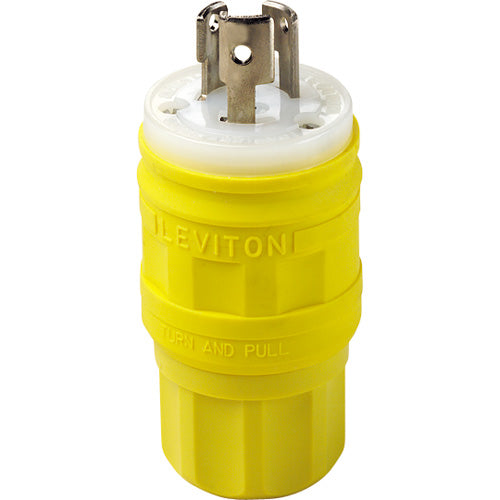 Leviton Locking Plug, 15A, 125V, Wetguard, 2P3W      