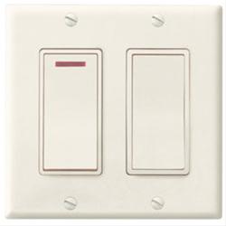 Broan Combo Switch, 20A 120V 2-Function 2-Gang Control - Ivory