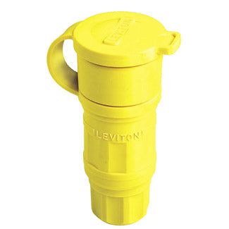 Leviton Locking Connector, 30 Amp, 125/250 Volt, Non-NEMA, 3P, 3W, Wetguard - Yellow