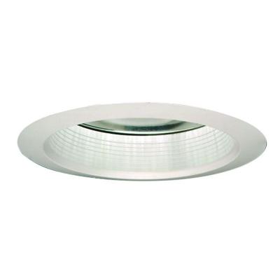 Halo Recessed Lighting Trim, 6" Line Voltage Metal Baffle Reflector Trim - White with Clear Reflector