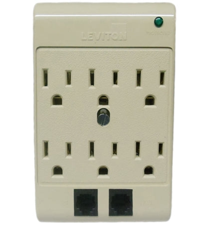 Leviton 15A, 120V, 6 Outlet Surge Adapter      