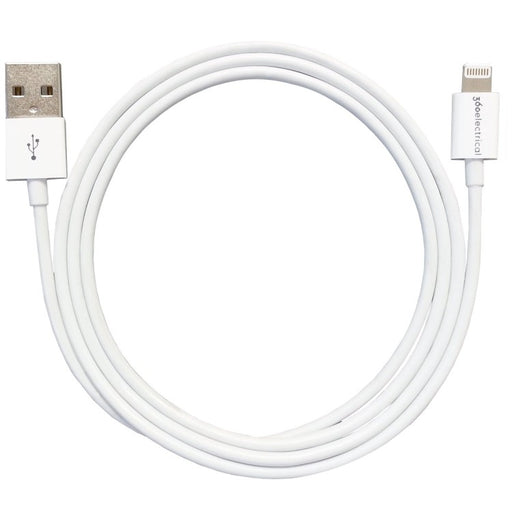 360 Electrical 36026 Cable, QuickCharge USB to Lightning - 3 Ft. Braided - White