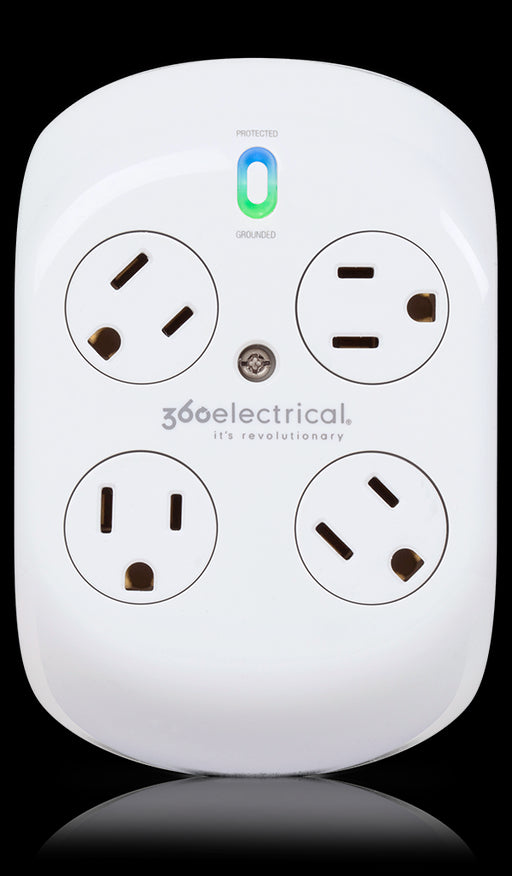 360 Electrical 36036 Surge Protector, Revolve 15A 120V 4 Rotating Outlet - Plug-In