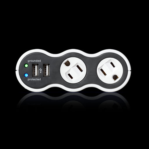 360 Electrical 36053 Surge Protector, PowerCurve Mini 15A 120V 2 Rotating Outlet 2 USB - Plug-In