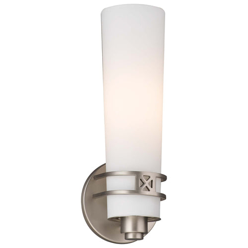 Forecast Lighting F540236 Bathroom Light, Crossroads 1-Light Bathroom Lighting Fixture - Satin Nickel