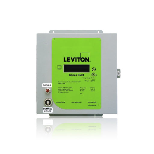 Leviton Electric Submeter, Indoor Meter Kit, 208-480V, 3P/4W  3 Split Core - 100 Amps