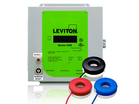 Leviton Electric Submeter, Indoor Meter Kit, 208-480V, 3P/4W, CTs Included - 400 Amps