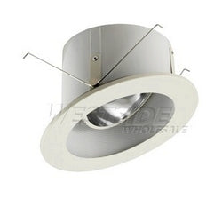 Elco Lighting Recessed Lighting Trim, 6" Line Voltage Trim with Adjustable Sloped Baffle and Reflector - White