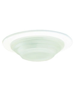 Elco Lighting Recessed Lighting Trim, 3" Low Voltage Mini Shower Trim with Frosted Stepped Glass - White