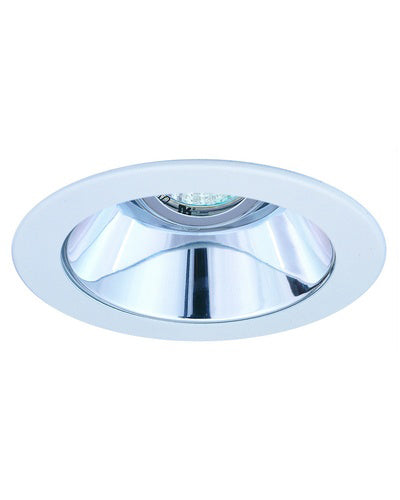 Elco Lighting Recessed Lighting Trim, 4" Low Voltage Adjustable Clear Reflector Trim - White