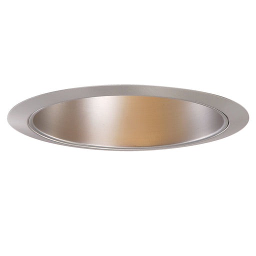 Halo Recessed Lighting Trim, 6" Full Reflector, Socket Supporting, White Trim with Satin Nickel Reflector 