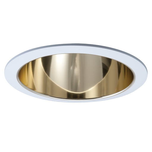 Halo Recessed Lighting Trim, 6" Full Reflector, Socket Supporting, White Trim with Residential Gold Reflector