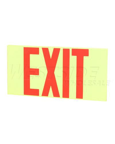 Elco Lighting Self Illuminating Exit Sign - Red Letters