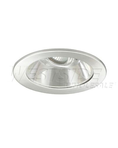 Elco Lighting Recessed Lighting Trim, 4" Low Voltage Adjustable Shower Trim - Brushed Nickel with Clear Reflector and Lens