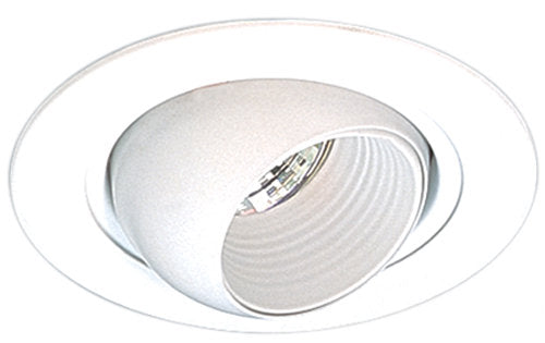 Elco Lighting Recessed Lighting Trim, 4" Low Voltage Adjustable Eyeball Baffle Trim - White
