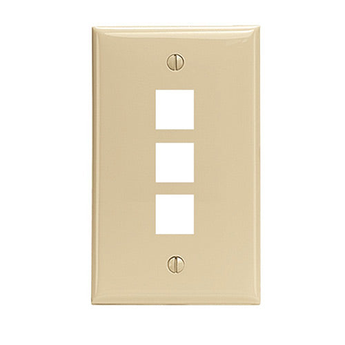 Leviton Electrical Wall Plate, QuickPort Three-Port, 1-Gang - Ivory