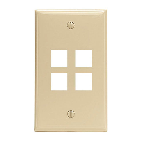 Leviton Electrical Wall Plate, QuickPort Four-Port, 1-Gang - Ivory