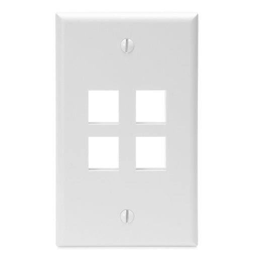 Leviton Electrical Wall Plate, QuickPort Four-Port, 1-Gang - White
