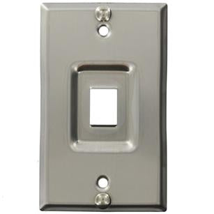 Leviton Telephone Wall Jack Stainless Steel -Recessed Port
