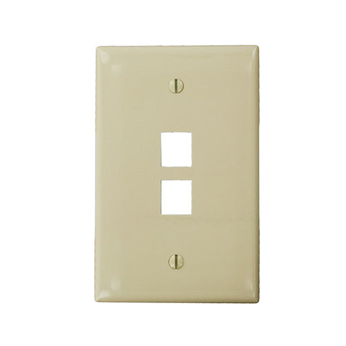 Leviton Electrical Wall Plate, Midway Sized QuickPort Two Port, 1-Gang - Ivory