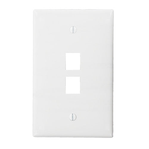 Leviton Electrical Wall Plate, Midway Sized QuickPort Two Port, 1-Gang - White