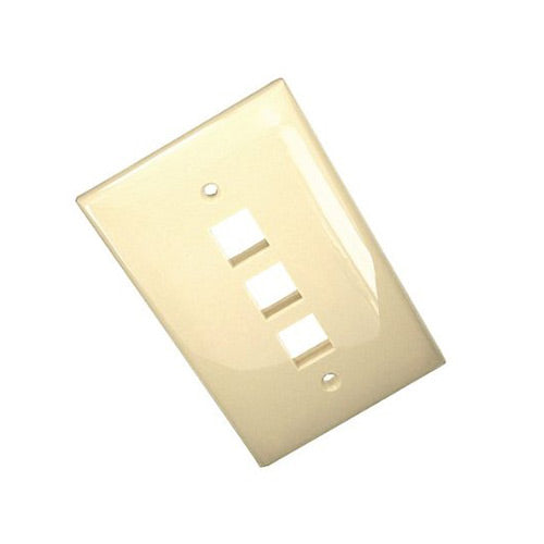 Leviton Electrical Wall Plate, Midway Sized QuickPort Three Port, 1-Gang - Ivory
