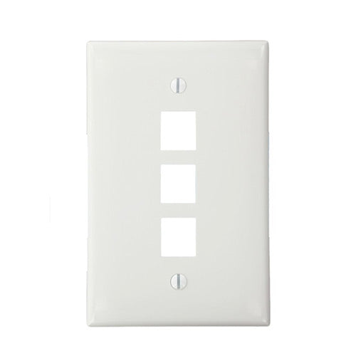 Leviton Electrical Wall Plate, Midway Sized QuickPort Three Port, 1-Gang - White