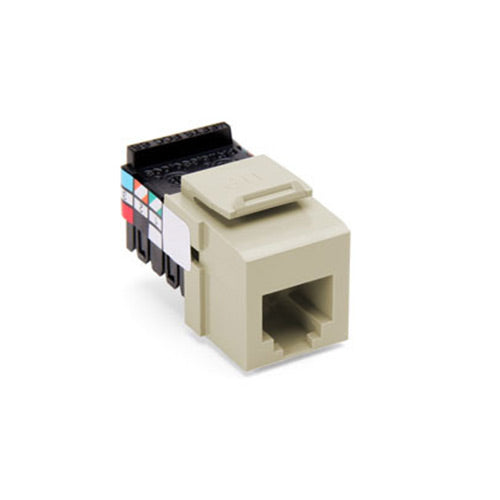 Leviton QuickPort Snap-In Telephone Connector, USOC Voice Grade - Ivory