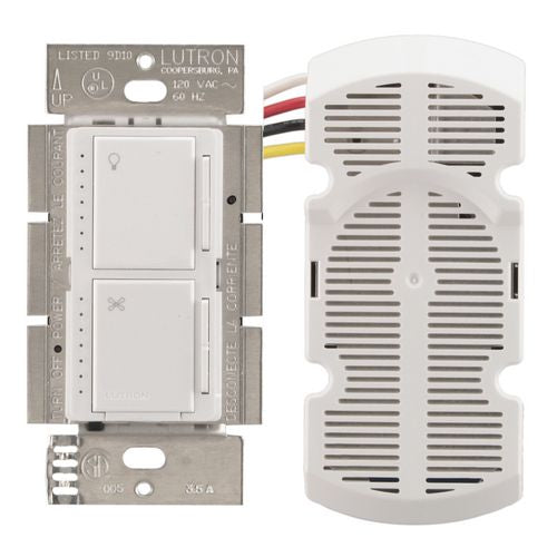 Lutron Fan Speed Control Maestro Combination, 300W Dimmer & 1.0A Fan Controller with Wall Plate - White