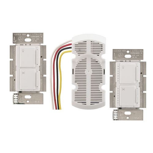Lutron Fan Speed Control Maestro Combination with Companion Controller, 300W Dimmer & 1.0A Controller - White