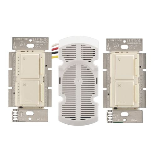 Lutron Fan Speed Control Maestro Combination with Companion Controller, 300W Dimmer & 1.0A Controller - Almond