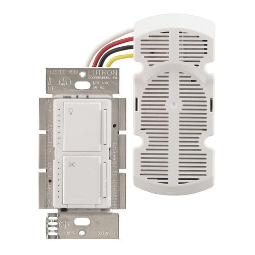 Lutron Fan Speed Control Maestro Combination, 300W Dimmer & 1.0A Fan Controller - White