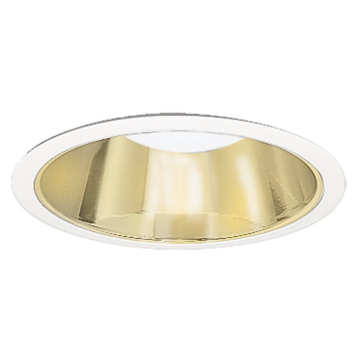 Halo Recessed Lighting Trim, 6" Reflector Cone, White Trim with Residential Gold Reflector
