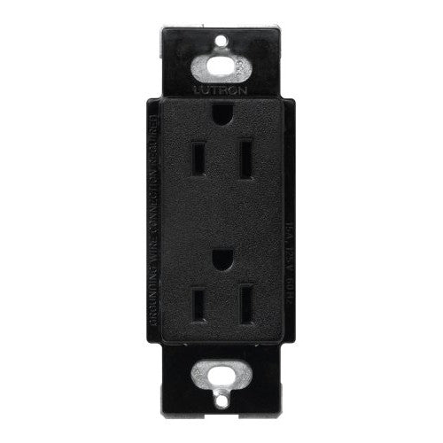 Lutron Electrical Outlet, Satin Colors Duplex Receptacle, 15A - Midnight