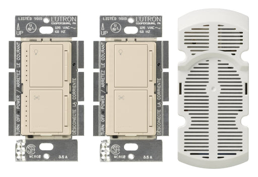 Lutron Fan Speed Control Maestro Combination with Companion Controller, 300W Dimmer & 1.0A Controller - Light Almond
