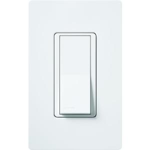 Lutron Light Switch, Claro Decorator Rocker Switch, Single-Pole - White