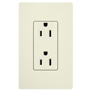 Lutron Electrical Outlet, Satin Colors Duplex Receptacle, 20A - Biscuit