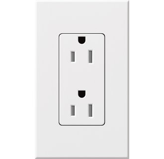Lutron Electrical Outlet, Architectural Tamper Resistant Duplex Receptacle, 15A - White