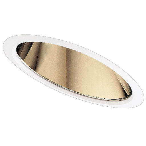 Halo Recessed Lighting Trim, 6" Reflector Trim, Slope Ceiling, White Trim with Champagne Gold Reflector