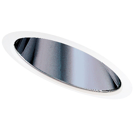 Halo Recessed Lighting Trim, 6" Reflector Trim, Slope Ceiling, White Trim with Satin Nickel Reflector