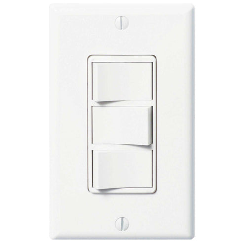 Panasonic WhisperControl Bathroom Fan Switch for Fan Model FV-11VHL2, 4 Function Control, 3 Independent Rocker Switches - White