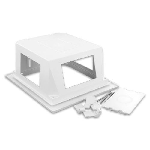 Leviton Structured Media Enclosure Recessed Entertainment Box w/Low Profile Frame - White
