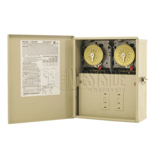 Intermatic Timer, 120V SPST Pool/Spa/Light Control Panel w/ 2 Mechanical Timer
