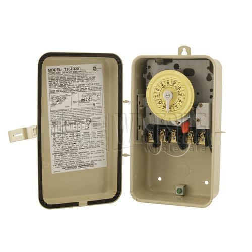 Intermatic Timer, 208-277V DPST 2-Circuit 24-Hour Mechanical Timer w/ Steel NEMA 3R Case