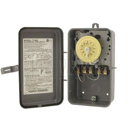 Intermatic Timer, 208-277V SPDT 24-Hour Mechanical Timer w/ Metal Case