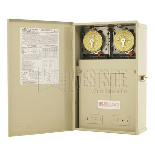 Intermatic 100A Pool/Spa/Light Control Panel with a 120V SPST Timer & One 240V DPST Timer